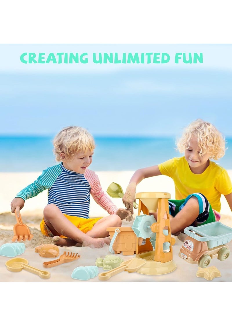 CUNUUDOOL Sand Toys,Beach Toys For Kids,Sandbox Toys, Sand Wheel And Water Wheel Toys,Includes Sand Bucket Shovel And Sand Rake For Beach,Mesh Beach Toy Bag,Sand Toys For Kids Ages 3-13 - Image 3