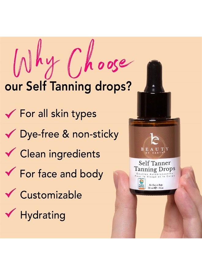 Beauty by Earth Self Tanner Drops for Face Tanner, Sunless Tan, Body & Face Self Tanner Drops, Face Tanning Drops to Make Self Tanner Face Self Tanning Lotion, Tan Drops for Face Tan - Image 2