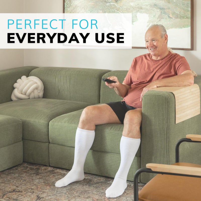 BraceAbility Replacement Sock Liner for Orthopedic Walking Boots - Medical Tube Cast Socks to Wear Under Aircast Cam Walkers and Leg or Foot Fracture Boot for Men and Women (Pack of 2) - Image 5