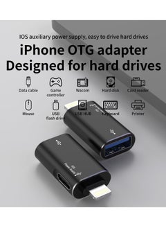 Excefore Lightning to USB Female Adapter, Support Charging, and Data Transmission, with USB-C Aux Power Port for iPhone 14/13/12/11/iPad, Supports Hard Disk, Card Reader, Camera, USB, Mouse, Keyboard  - Image 5