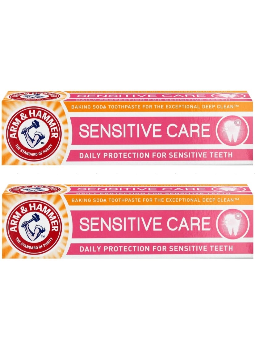 Arm & Hammer Sensitive Care Toothpaste 125ml Pack of 2 - Gentle Relief for Sensitive Teeth & Cavity Protection