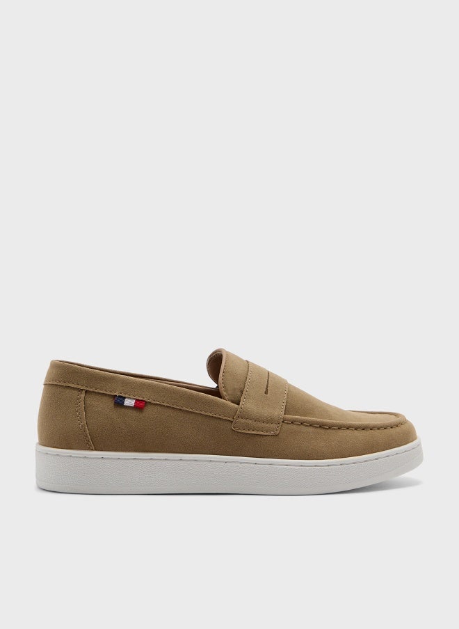 Robert Wood Suede Penny Slip-On Loafers - Image 1