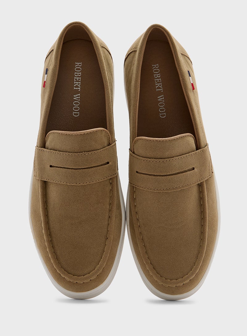 Robert Wood Suede Penny Slip-On Loafers - Image 4