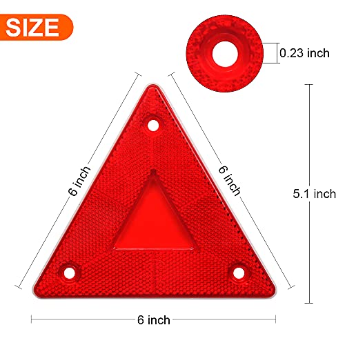 Enjoyist 10-Pack Red Safety Reflector Warning Sign, Slow Moving Vehicle Triangle Safety Sign, for Outdoor Truck, Car, Golf Cart - Image 2
