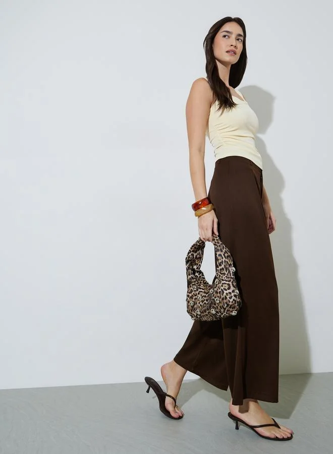 ستايلي Yellow Solid Side Ruched Padded Knit Top