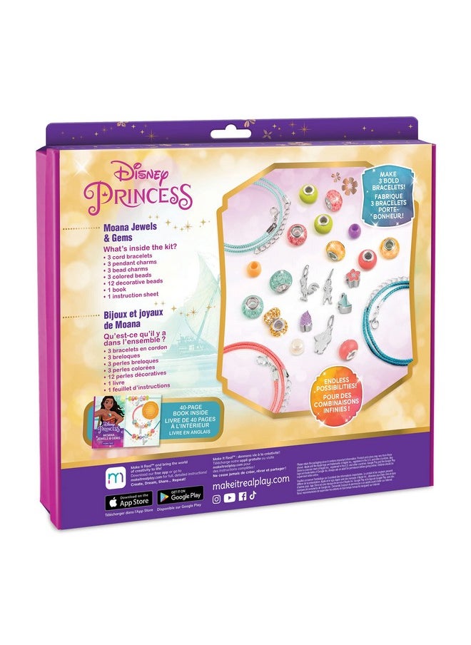 Make It Real Disney Princess Moana Jewels & Gems Moana Charm Bracelet Making Kit For Girls Moana Craft & Activity Set For Kids Disney Jewelry Making Kit For Girls 8101214  - Image 3