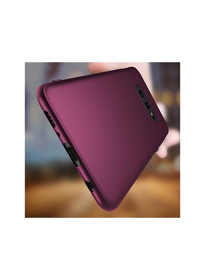 إكس ليفيل حافظة Galaxy S10e، غطاء هاتف محمول ناعم من مادة TPU رفيعة للغاية S10e، غطاء هاتف محمول بلمسة نهائية مطفأة اللمعة للنساء متوافق مع هاتف Galaxy S10e (2019) - أحمر نبيذي - Image 3