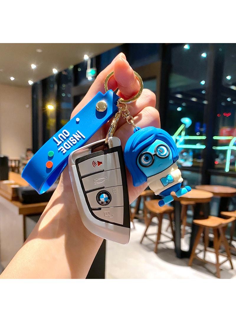 Bluejw Cute  Anime Inside Out 2 Keychain Toy for Game Fans Kids Birthday Gift 5Pcs - Image 2