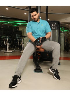 Instafab Plus Men's Sky Blue Basic Activewear Polo T-Shirt  - Image 2