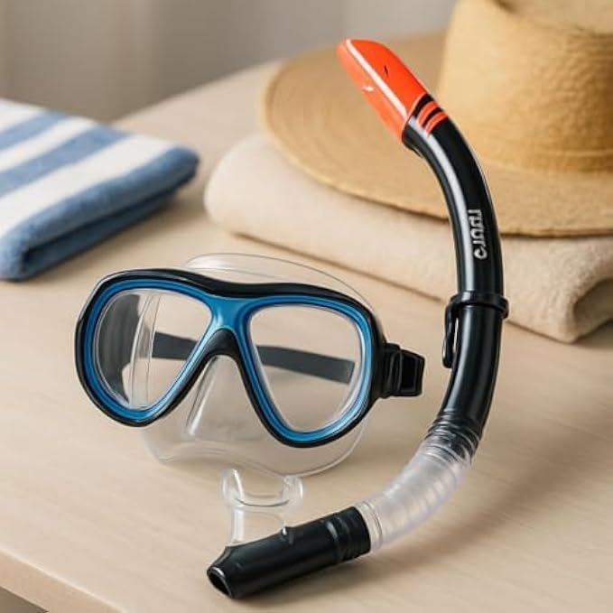 Splendive Black Mask and Snorkel Combo for Ultimate Underwater Exploration