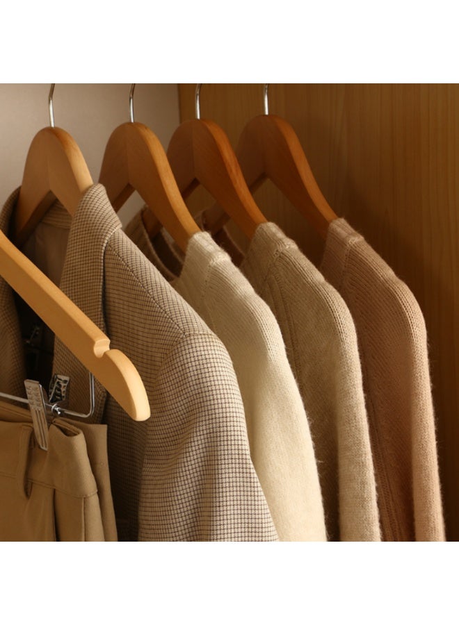 Wooden Hangers with Clips,Suit Coat Hangers 360°Swivel Clothes Hanger Solid Wood Coat Hangers with Non Slip Pant Bar & Notches Space Save, 20 Pack - Image 3