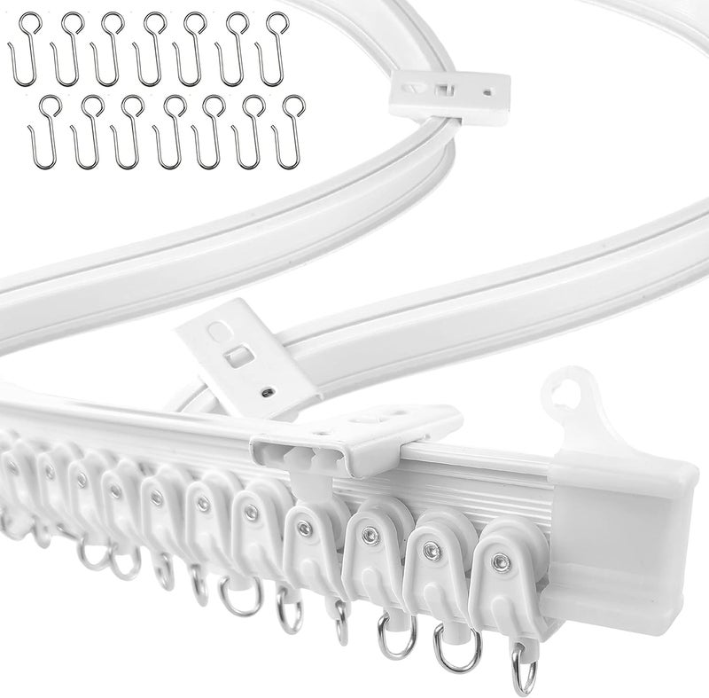 UrbanRed Flexible Bendable Ceiling Curtain Track, 39.4 ft (12 m) Mount for Rail with Curtain Tracks System, Room Divider, Curtains Rod, RV Ceiling Track for Curtains, Long Curved Hospital System White - Image 1