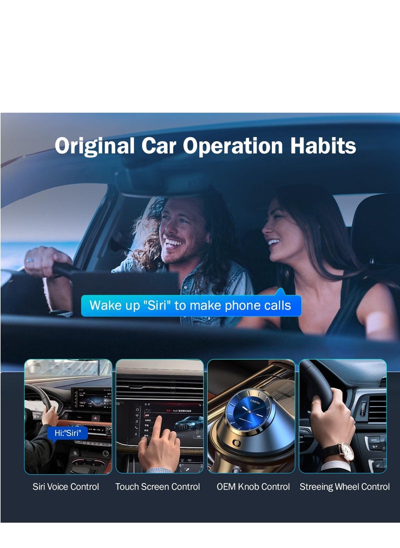 KASTWAVE محول CarPlay &amp; Android Auto 2024 اللاسلكي - اتصال ثنائي القناة، يحول السلك إلى لاسلكي، التوصيل والتشغيل. يتصل تلقائيًا عبر واي فاي 5 جيجا هرتز للسيارات من 2015+، أسود  - Image 4