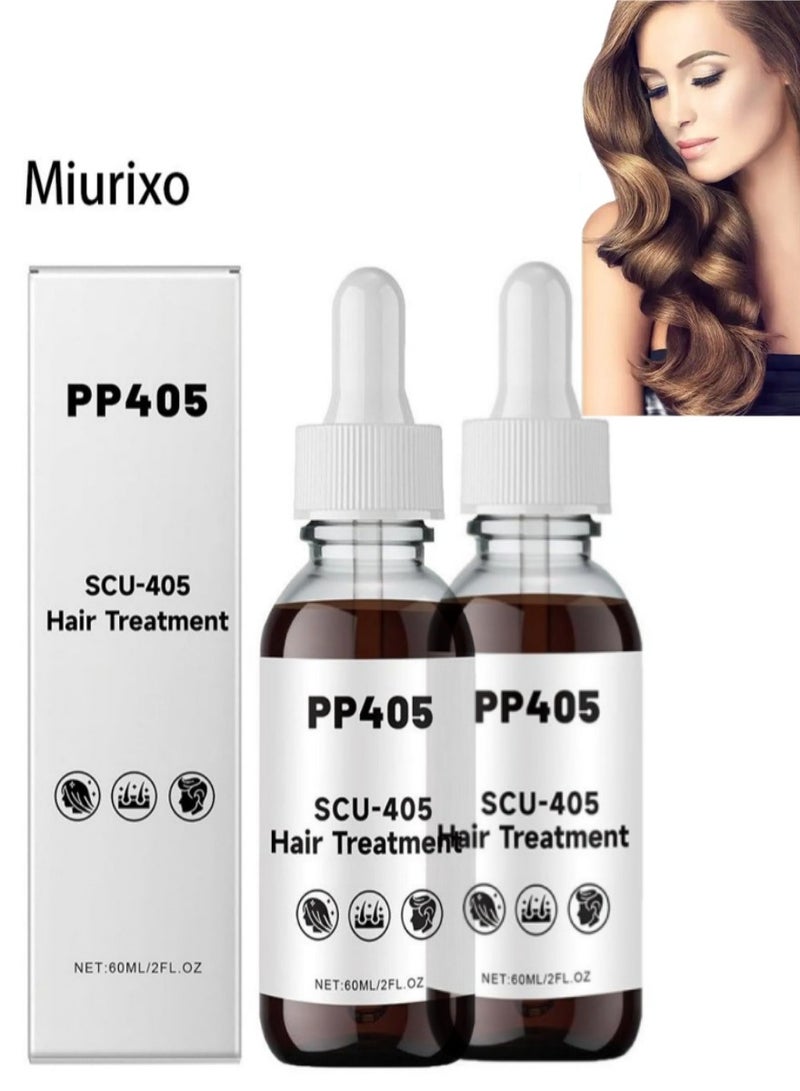 Miurixo علاج الشعر PP405 (قطعتان) - يتضمن زيت نمو الشعر SCU-405 ومصل مضاد لتساقط الشعر، تغذية فروة الرأس وإصلاحها، ومنع تساقط الشعر وتقويته، سريع الامتصاص وغير دهني - Image 1