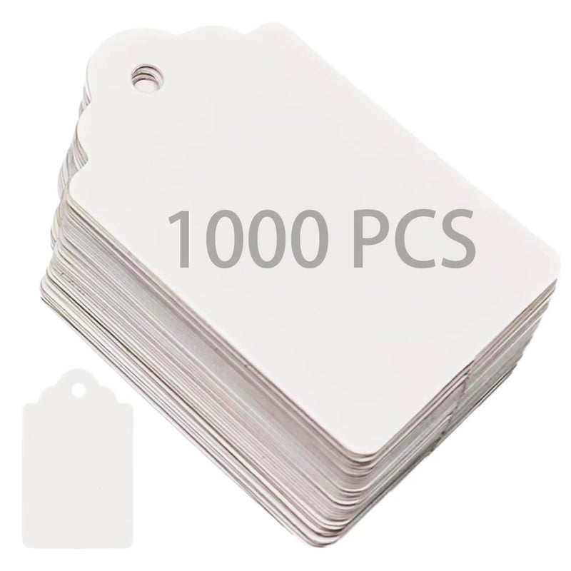 OLPDDZ 1000PCS White Blank Unstrung Price Tags, 1.75 x 1.093 Inches - Premium Quality Durable Paper Hang Tags for Clothing, Retail, Yard & Garage Sales, Ideal for Gift Labeling and Sale Pricing - Image 1
