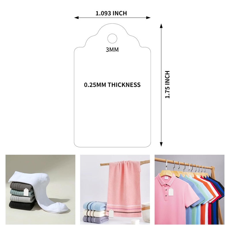 OLPDDZ 1000PCS White Blank Unstrung Price Tags, 1.75 x 1.093 Inches - Premium Quality Durable Paper Hang Tags for Clothing, Retail, Yard & Garage Sales, Ideal for Gift Labeling and Sale Pricing - Image 2
