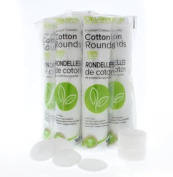 DELON Premium Cotton Rounds with Aloe Vera B5 Provitamin 100 Count pack of 8 - Image 2