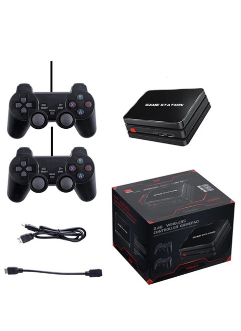 M8 Plus 128GB Retro Video Game Console with 10000+ Built-In Games, Dual Wired Controllers, 4K HDMI Output, Plug & Play Classic Gaming Stick – Black