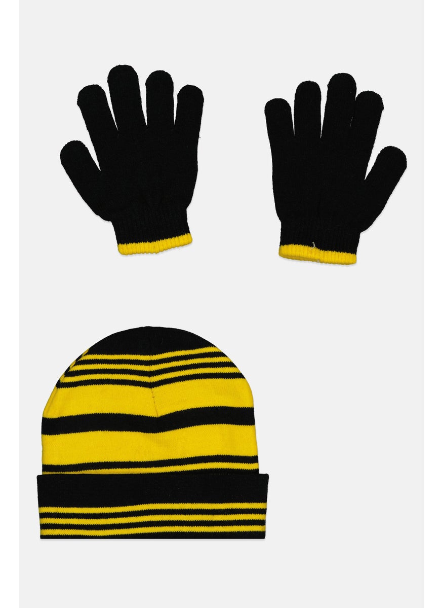 Minions Kids  Boy 2 Pcs Beanie And Gloves Set, Black  - Image 2