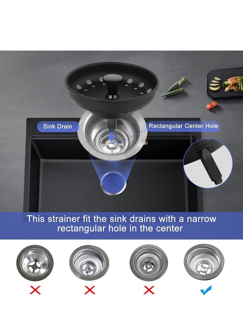 كابتن تيك 3 Pack of Kitchen Sink Stopper Strainer Garbage Disposal Plug Universal Anti Clogging Sink Drain Strainer Upgraded Sink Basket Strainer Set Stainless Steel Kitchen Sink Drain Filter Sieve Black - Image 4