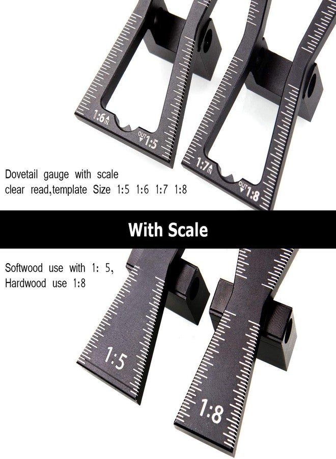STARVAST 2Pcs Dovetail Marker Guide Dovetail Making Jig Aluminum Alloy Dovetail Gauge Guide Featuring 1:5 1:6 1:7 1:8 Slopes for Woodworking DIY Wooden Joints - Image 5