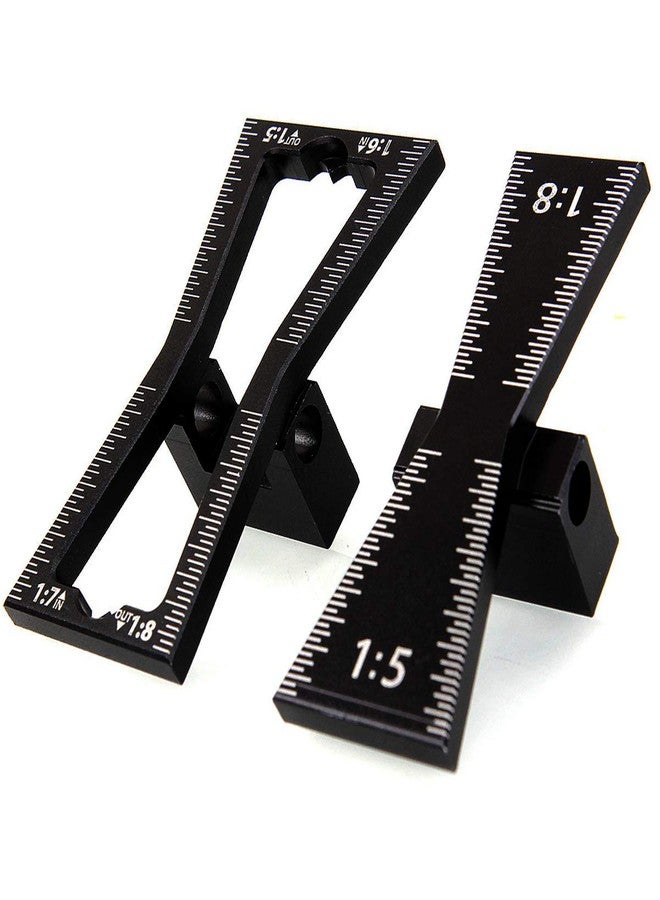 STARVAST 2Pcs Dovetail Marker Guide Dovetail Making Jig Aluminum Alloy Dovetail Gauge Guide Featuring 1:5 1:6 1:7 1:8 Slopes for Woodworking DIY Wooden Joints - Image 1