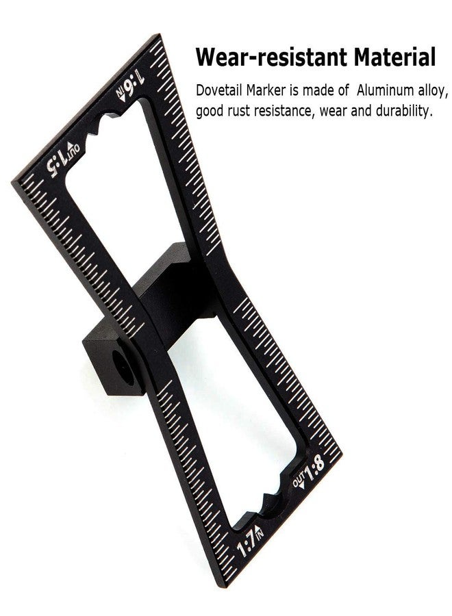 STARVAST 2Pcs Dovetail Marker Guide Dovetail Making Jig Aluminum Alloy Dovetail Gauge Guide Featuring 1:5 1:6 1:7 1:8 Slopes for Woodworking DIY Wooden Joints - Image 4