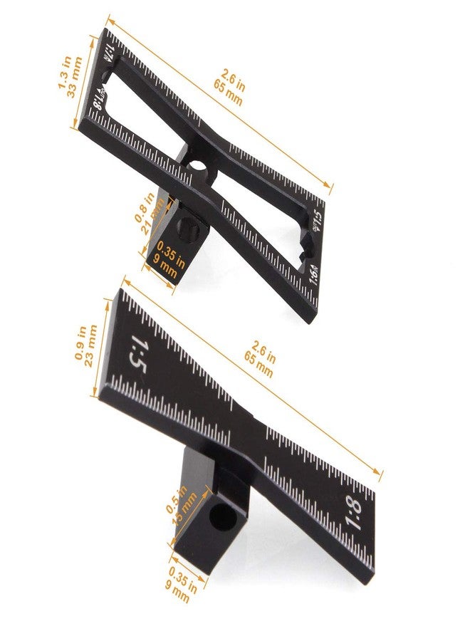 STARVAST 2Pcs Dovetail Marker Guide Dovetail Making Jig Aluminum Alloy Dovetail Gauge Guide Featuring 1:5 1:6 1:7 1:8 Slopes for Woodworking DIY Wooden Joints - Image 2