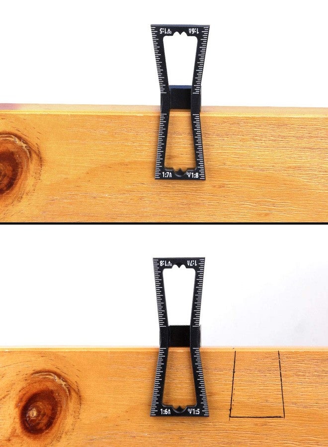 STARVAST 2Pcs Dovetail Marker Guide Dovetail Making Jig Aluminum Alloy Dovetail Gauge Guide Featuring 1:5 1:6 1:7 1:8 Slopes for Woodworking DIY Wooden Joints - Image 3