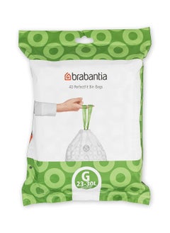 Brabantia Bin Liners, Size G, 23-30 L - 40 Bags