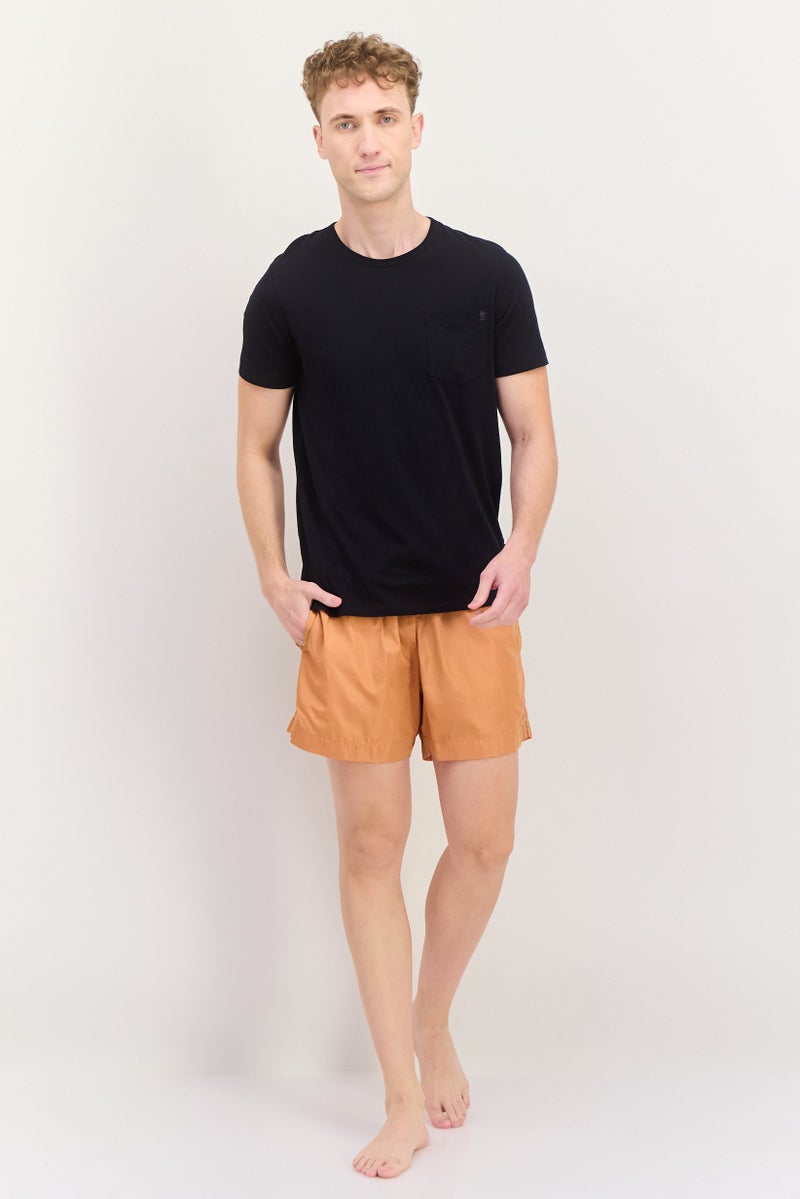 Champion شورت سباحة للرجال مع حبل سحب وشعار مطرز، بني - Image 4