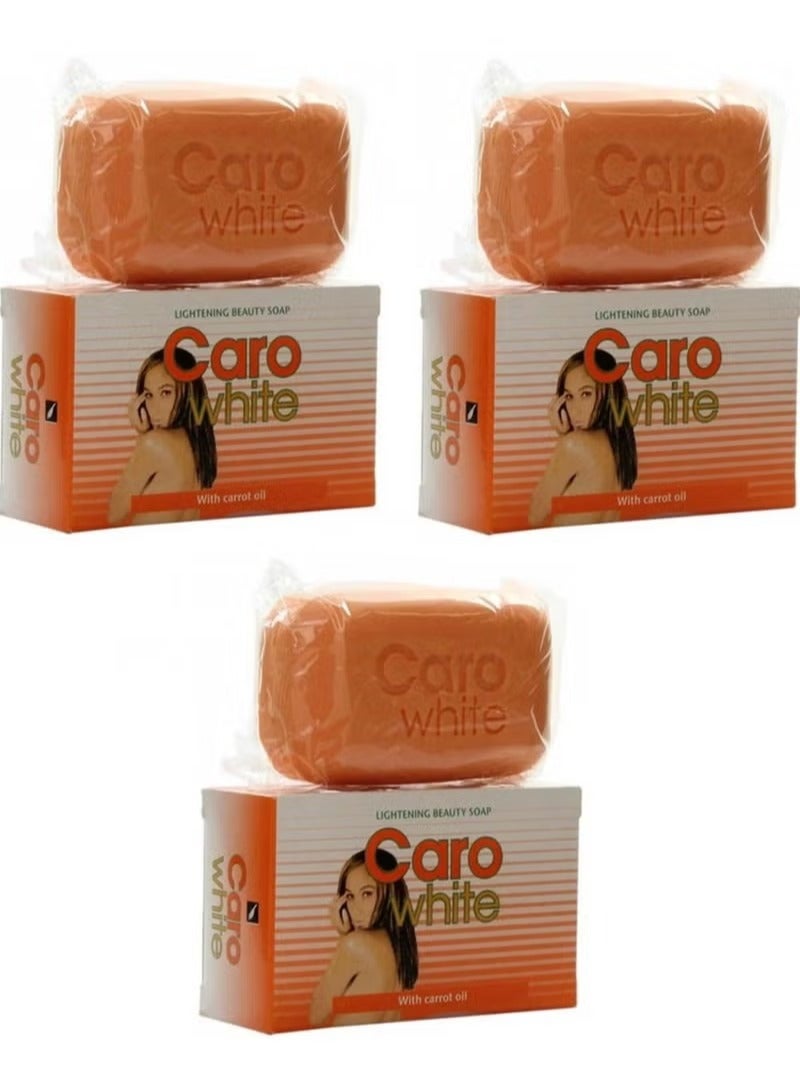 CARO WHITE Three Pieces Of Lightening Carrot Oil Beauty Body Soap Orange 3x180 g
