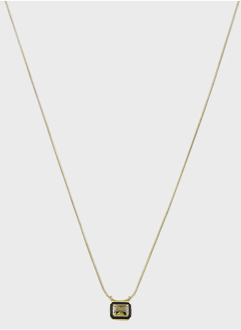 LUV AJ Bezel Pendant Long Necklaces