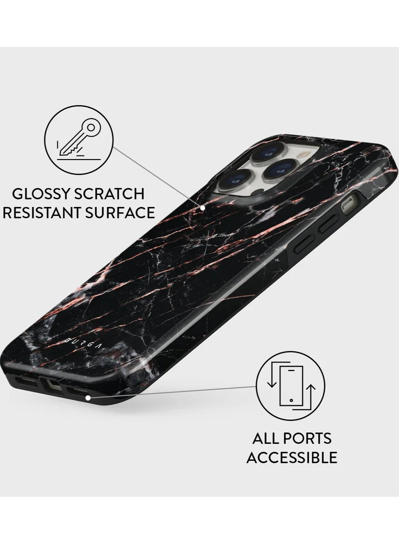 BURGA Luxury Gold Glitter Marble Phone Case Compatible with iPhone 15 Pro MAX  Double Layer Silicone Protective Case Rose Gold Marble