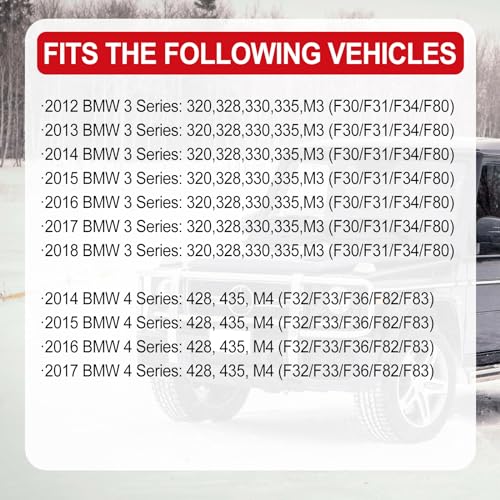 FEXON BMW Door Handles Replacement for Series 3 F30 Series 4 Inner Door Support Trim Pull Strap Armrest Bracket Kit for 2012-2018 BMW 320 328 330 335 and 2014-2017 BMW 428 435 51417279311 Carbon Fiber - Image 5