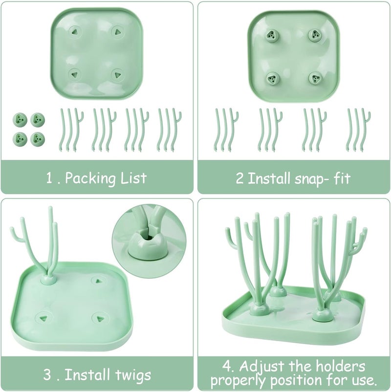 Luckam حامل تجفيف زجاجات الأطفال مع صينية تصريف قابلة للفصل - مثالي للزجاجات والحلمات والأكواب - حامل تصريف وإكسسوارات - Image 5