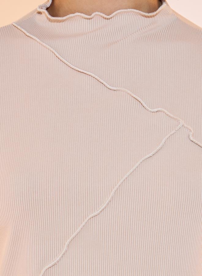 تايك تو بلوزة محبوكة بتفاصيل مضلعة وأكمام طويلة - Image 3