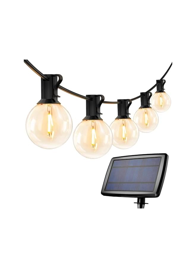 The Bros 30Ft Solar G40 Outdoor String Lights with 25 Globe Clear Bulbs Waterproof Solar Hanging Lights for Outdoor Decoration Patio Backyard Deck Garden Wedding Parties (Warm White)  - Image 2