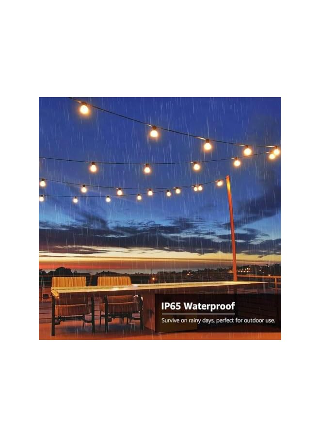 The Bros 30Ft Solar G40 Outdoor String Lights with 25 Globe Clear Bulbs Waterproof Solar Hanging Lights for Outdoor Decoration Patio Backyard Deck Garden Wedding Parties (Warm White)  - Image 3