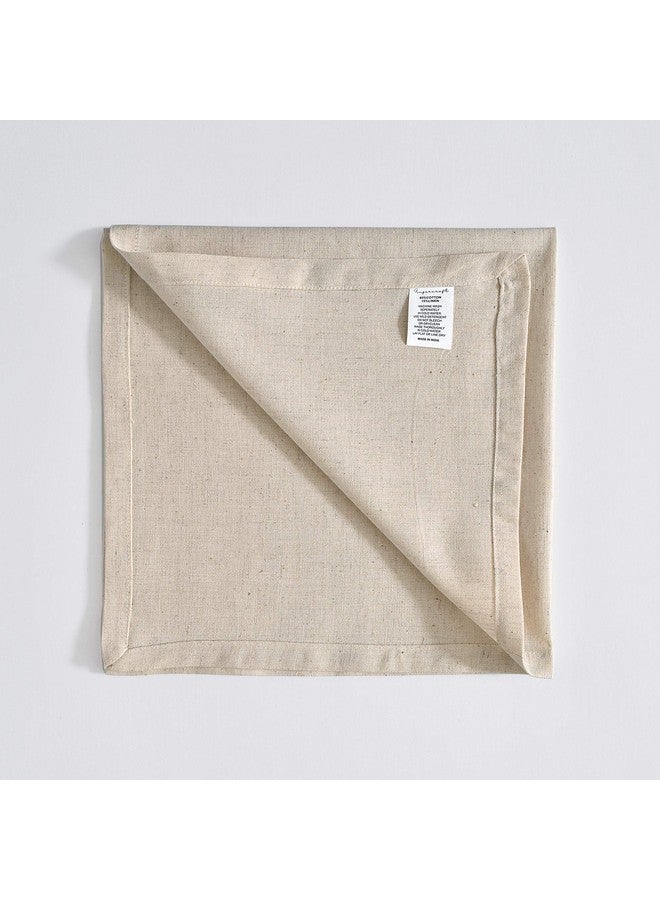 FINGERCRAFT مناديل قماشية للعشاء من Fingercraft، مزيج من القطن والكتان، عبوة من 12 قطعة، جودة طبيعية ممتازة، زوايا مائلة للاستخدام اليومي، مناديل مسبقة الانكماش وذات قدرة امتصاص جيدة، مناديل قماشية لعيد الميلاد، لون عاجي - Image 5