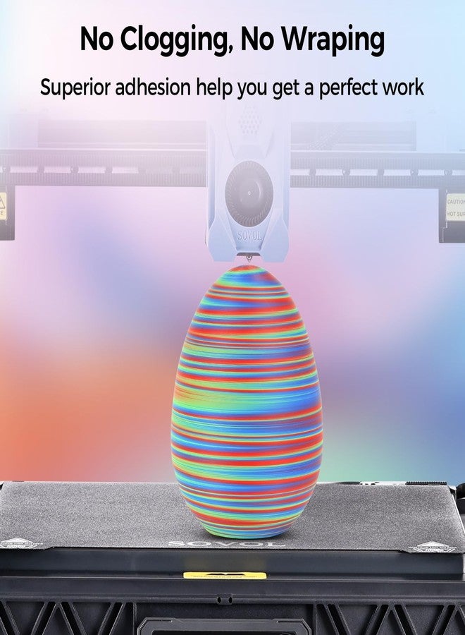 Sovol Matte PLA Filament Rotated Tri Color Co-Extrusion 1.75mm, Fast Change 3D Printer Filament 1kg/ 2.2lbs, Matte Red Green Blue 3 in 1 Coextrusion PLA Material +/-0.03mm - Image 3