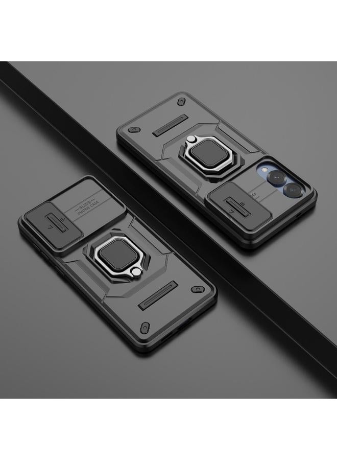 S-TOP Case For Samsung Galaxy S25 Edge 5G Sliding Camshield TPU + PC Shockproof Phone Case with Holder - Image 2