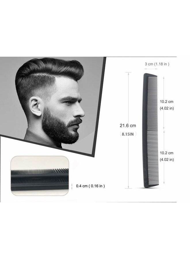 AFT90 3 Pack Carbon Fiber Cutting Comb, Professional 8.15” Styling Comb, Hairdressing Comb For All Hair Types, Fine and Wide Tooth Hair Barber Comb - Image 5