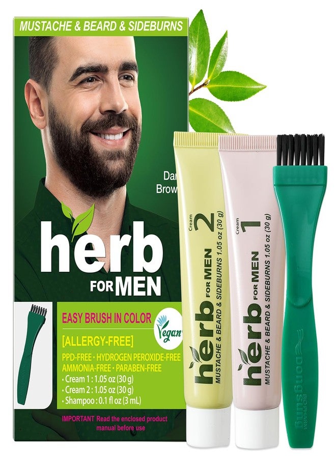 Herb Speedy Herb for Men Mustache & Beard Dye (Dark Brown, 1 Pack), PPD-Free Ammonia-Free, Vegan with Natural Ingredients, Gentle for Sensitive Skin, No Skin Irritation - Image 1