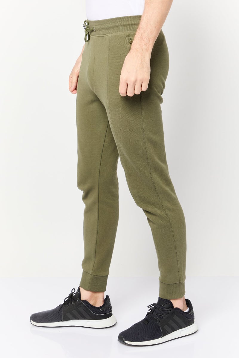 Celio Men Regular Fit Textured Jogger Pants, Olive  - Image 3