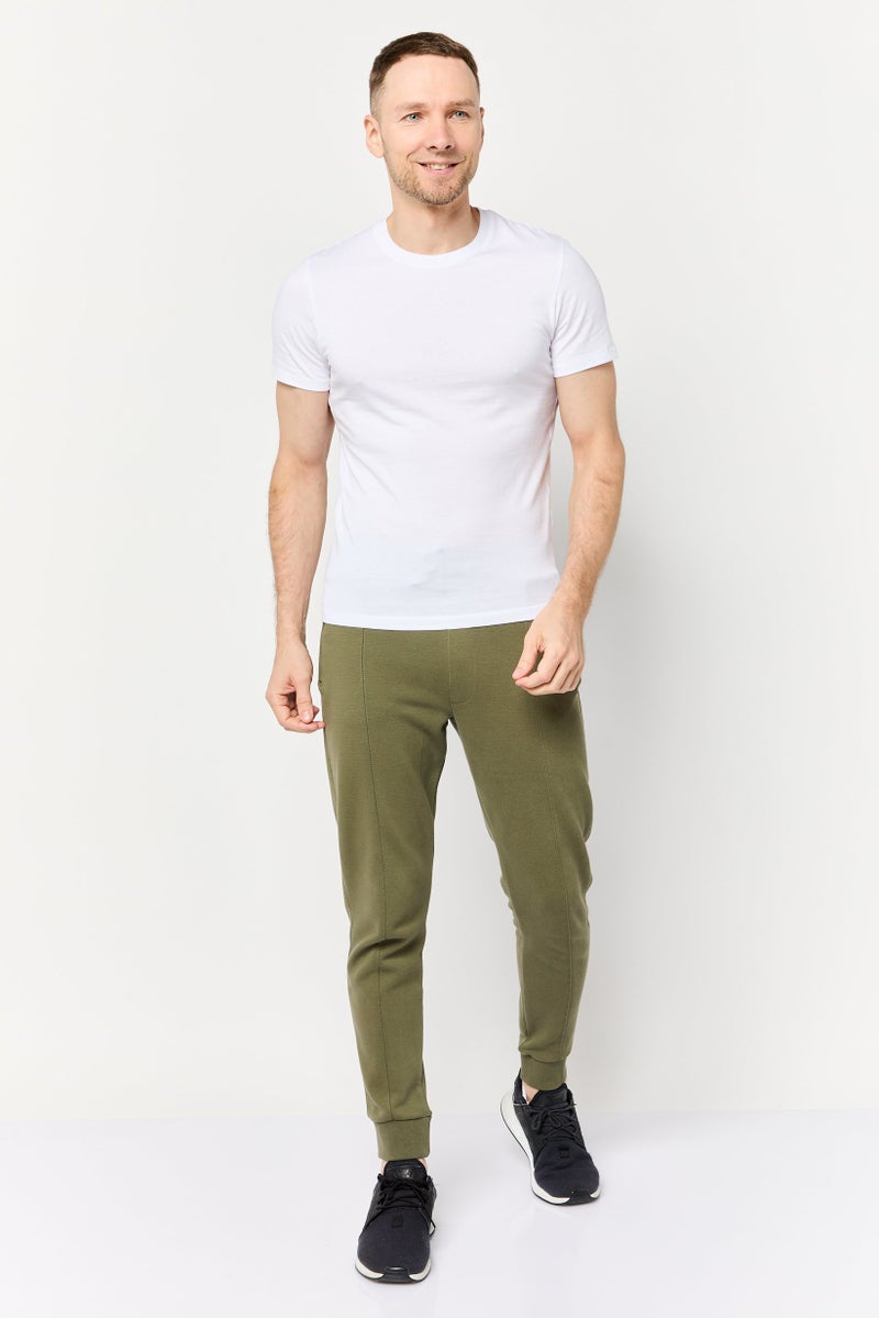 Celio Men Regular Fit Textured Jogger Pants, Olive  - Image 2