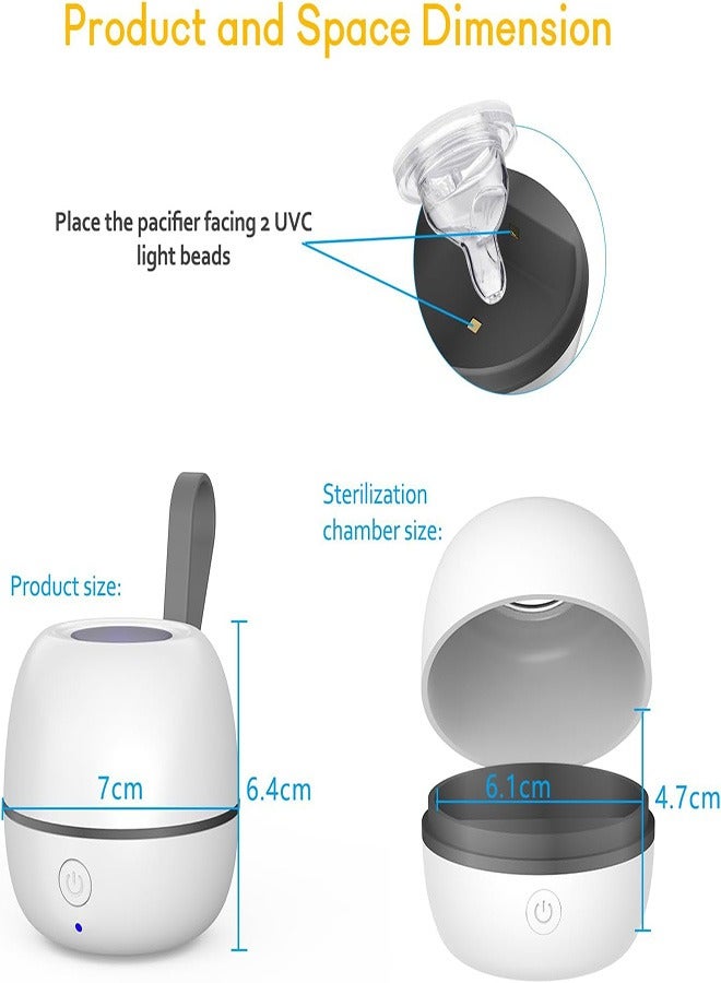 MOMELU UV Portable Pacifier Sterilizer with Compact UV Light Cleaner, Chemical-Free, Travel-Friendly for Baby Pacifiers and Small Items - Image 3