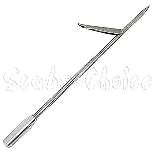 Scuba Choice 12" Stainless Steel Pole Spear Tip 8mm Female Single Barb Head – Durable Replacement Spearfishing Tip for Cold Water & Ice Fishing (Thread Diameter: 14.2mm, line: 1.25mm) - Image 1