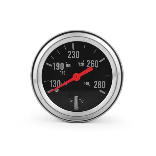 Dyno Racing 2" 52mm 12V Pointer Mechanical Water Temperature Temp Gauge (50-140℃,130-280℉),Yellow Light Car Meter with Sensor NPT 1/2, NPT 3/8, NPT 1/4, 1.8m Wire Length - Image 5