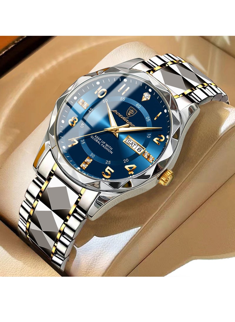 POEDAGAR Luxury Men Quartz Watch Waterproof Date Week Luminous Wristwatch Stainless Steel Men's Watches Male Clock Sports  - Image 1